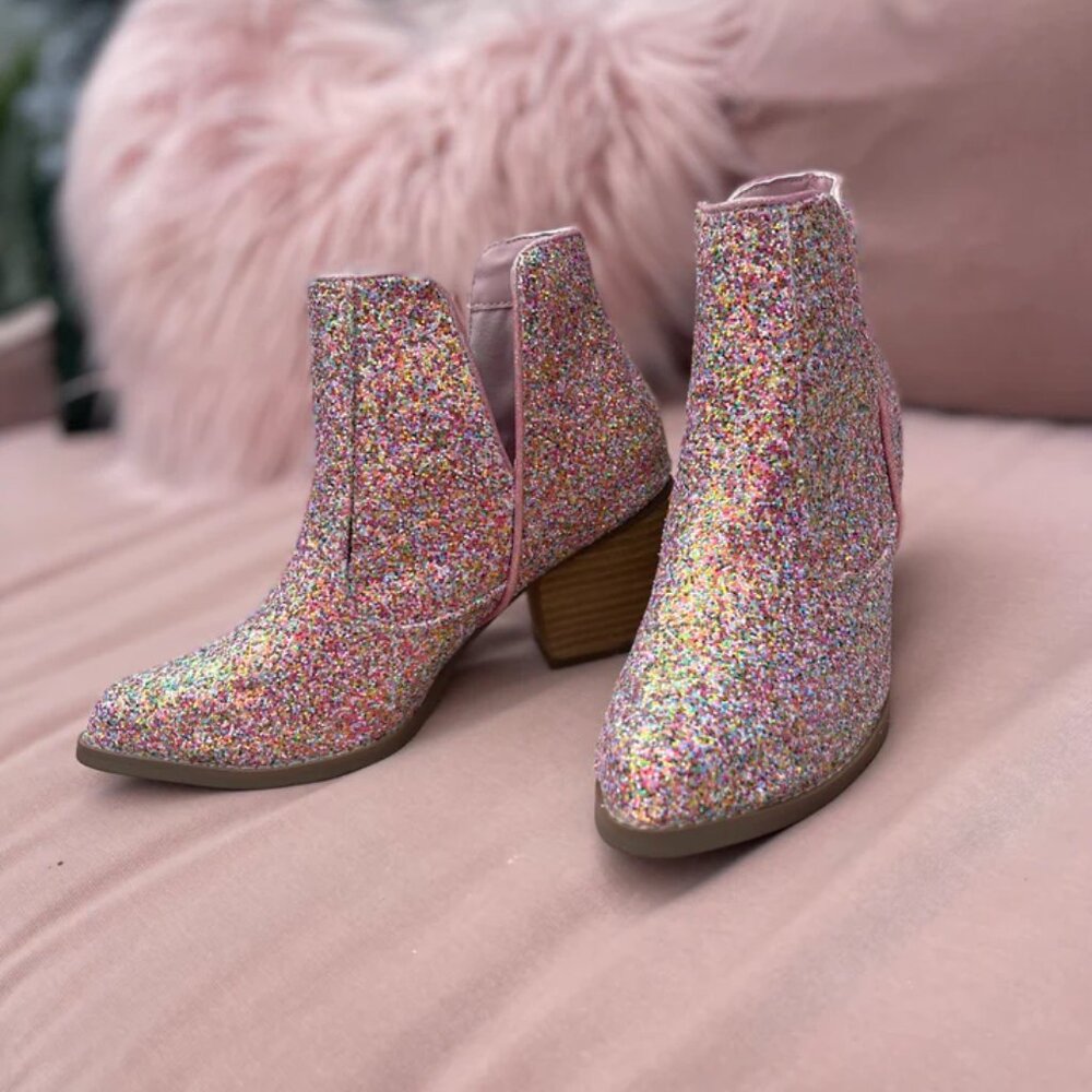 Fiera Pink Glitter Bootie